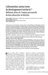 L’alimentation comme levier de développement territorial ? Réflexions tirées de l’analyse processuelle de deux démarches territoriales