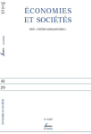 Economies et sociétés, n. 9