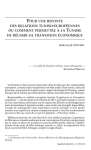 Pour une refonte des relations tuniso-européennes ou comment permettre à la Tunisie de réussir sa transition économique