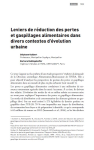 Leviers de réduction des pertes et gaspillages alimentaires dans divers contextes d'évolution urbaine