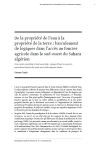 De la propriété de l’eau à la propriété de la terre : basculement de logiques dans l’accès au foncier agricole dans le sud-ouest du Sahara algérien