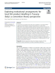 Exploring institutional arrangements for local fish product labelling in Tuscany (Italy): a convention theory perspective