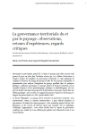 La gouvernance territoriale du et par le paysage : observations, retours d’expériences, regards critiques