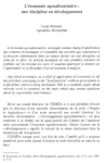 L'économie agroalimentaire : une discipline en développement