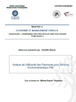 Analyse de l’efficacité des Paiements pour Services Environnementaux PSE