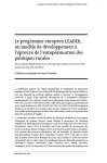 Le programme européen LEADER, un modèle de développement à l’épreuve de l’européanisation des politiques rurales