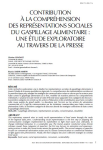 Contribution à la compréhension des représentations sociales du gaspillage alimentaire : une étude exploratoire au travers de la presse