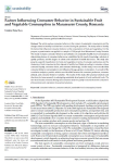 Factors influencing consumer behavior in sustainable fruit and vegetable consumption in Maramures County, Romania