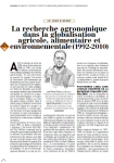 La recherche agronomique dans la globalisation agricole, alimentaire et environnementale (1992-2020)