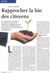 Plan d'action - Rapprocher la bio des citoyens