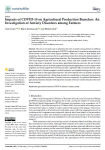 Impacts of COVID-19 on agricultural production branches: an investigation of anxiety disorders among farmers