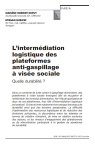 L’intermédiation logistique des plateformes anti-gaspillage à visée sociale