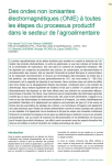 Des ondes non ionisantes électromagnétiques (ONIE) à toutes les étapes du processus productif dans le secteur de l’agroalimentaire