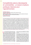 Compétitivité externe décroissante et vulnérabilités : un besoin d’actions publiques résolues pour l’agroalimentaire
