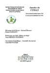 Annales de l'Institut National de la Recherche Agronomique de Tunisie = Annales de l'INRAT, vol. 91 - Janvier 2018