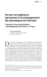 Former les ingénieurs agronomes à l’accompagnement des dynamiques territoriales. Trajectoire d’une spécialisation « développement territorial » à l’Isara