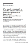 Qu’est-ce que le « revenu agricole », comment en analyser les déterminants et que dit-il de la position sociale des agriculteurs ? Éléments de réponse à partir de travaux de recherche récents