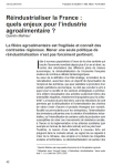 Réindustrialiser la France : quels enjeux pour l’industrie agroalimentaire ?