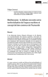 Méditerranée : la délicate rencontre entre territorialisation de l’espace maritime et concept de bien commun de l’humanité