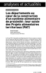 Les départements au cœur de la construction d’un système alimentaire de proximité : leur saisie des Projets alimentaires territoriaux (PAT)