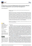 Comparison of selected mathematical programming models used for sustainable land and farm management