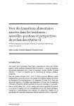 Pour des transitions alimentaires ancrées dans les territoires : nouvelles questions et perspectives de recherches (Partie 2)