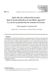 Quel rôle des collectivités locales dans la territorialisation d'une filière agricole ? Le cas de la production de noisette en Creuse