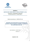 Evaluation des performances agronomiques de grandes cultures irriguées conduites en agriculture de conservation des sols