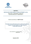 Evaluation des performances des systèmes de cultures irrigués innovants basés sur l’agriculture de conservation des sols