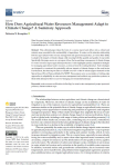 How does agricultural water resources management adapt to climate change? A summary approach