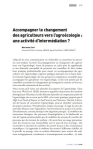 Accompagner le changement des agriculteurs vers l'agroécologie : une activité d'intermédiation ?