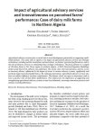 Impact of agricultural advisory services and innovativeness on perceived farms’ performance: case of dairy milk farms in Northern Algeria
