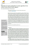 Evaluation of women participation in oasian agriculture (case of Beni Souik and Branis, Biskra. Algeria)