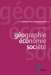 Géographie, Economie, Société, vol. 27, n. 1 - Janvier-Mars 2025