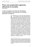 Pour une production agricole, efficiente et durable