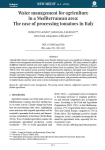 Water management for agriculture in a Mediterranean area: the case of processing tomatoes in Italy
