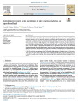 Agrivoltaics increases public acceptance of solar energy production on agricultural land