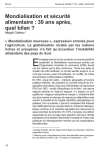 Mondialisation et sécurité alimentaire : 30 ans après, quel bilan ?