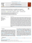 Traditional irrigation knowledge for sustainable water resource management in arid Environments: insights from the MENA region