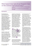 What impact does agricultural research have on the Common Agricultural Policy?