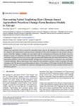 Harvesting value! Exploring how climate-smart agriculture practices change farm business models in Europe
