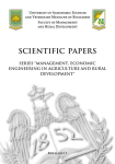 Scientific Papers-Series Management Economic Engineering in Agriculture and Rural Development, vol. 25, n. 1 - January 2025