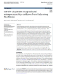 Gender disparities in agricultural entrepreneurship: evidence from Italy using FADN data