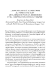 La souveraineté alimentaire au Nord et au Sud - Quels enjeux pour la recherche et la coopération internationale ?