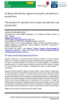 The purpose of agrarian law in spain: perspective and prospective