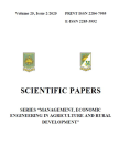 Scientific Papers-Series Management Economic Engineering in Agriculture and Rural Development, vol. 25, n. 2 - April 2025