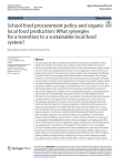 School food procurement policy and organic local food production: what synergies for a transition to a sustainable local food system?