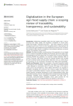 Digitalization in the European agri-food supply chain: a scoping review of traceability, transparency, and sustainability