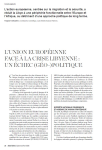 LUnion Europ&eacute;ene face &agrave; la crise libyenne