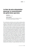 Le futur de notre alimentation passe par le renouvellement des g&eacute;n&eacute;rations agricoles